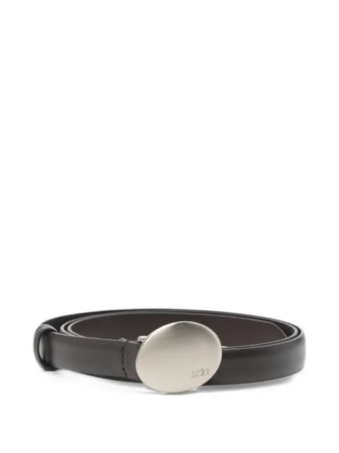 Nº21 logo-engraved oval-buckle belt