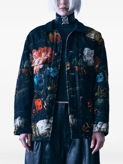 R13 floral butterfly-print jacket
