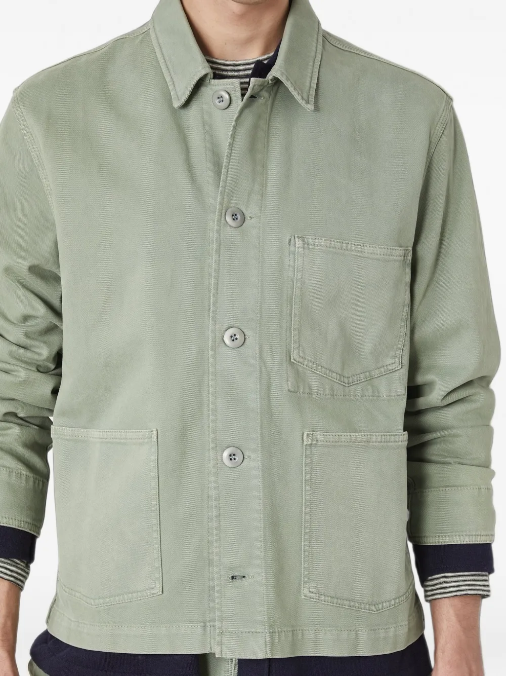 Officine Generale Ely workwear-style shirt jacket Groen