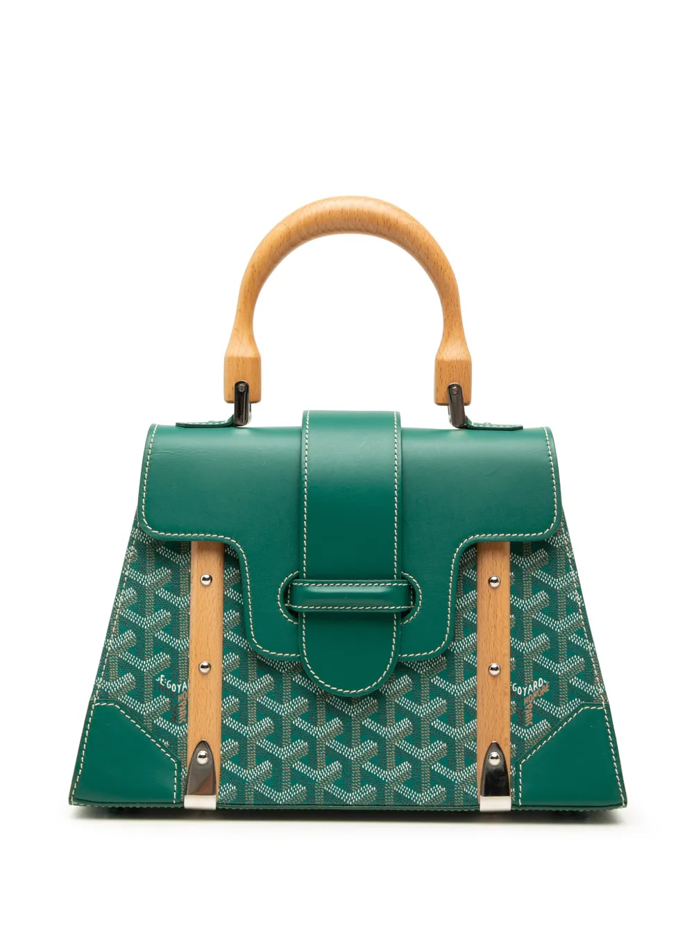 Goyard Pre-Owned 2013 Goyardine Saigon Structured PM satchel - Verde