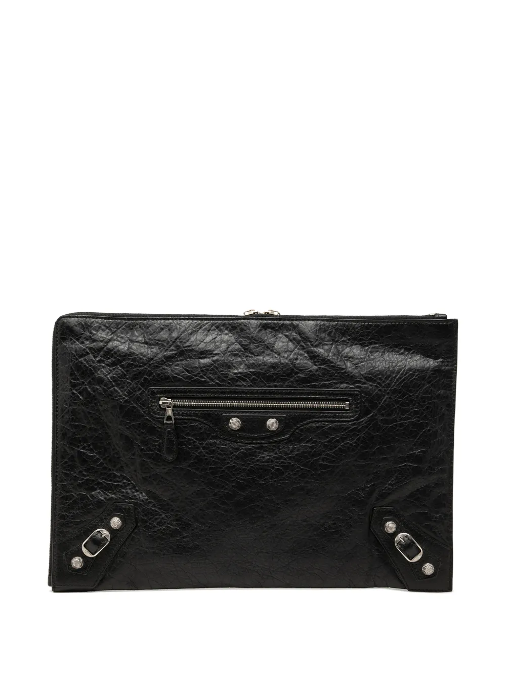 Balenciaga Pre-Owned pochette Lambskin Motocross Giant 12 Zip Around Flat (2015) - Noir