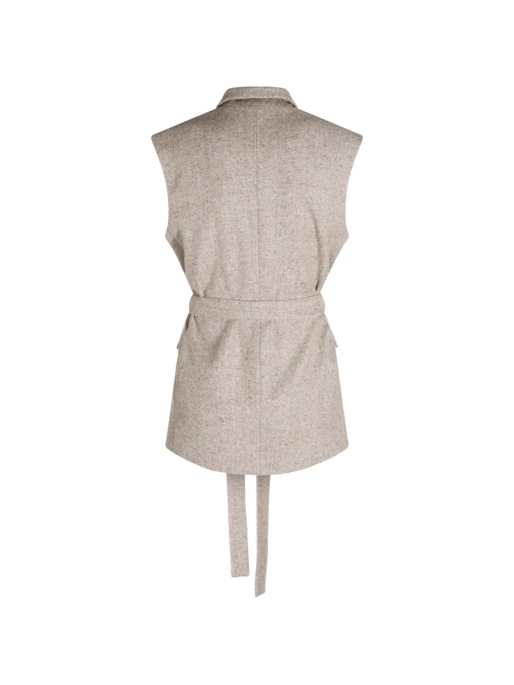 Antonelli belted sleeveless jacket Beige