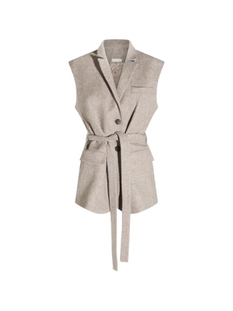Antonelli belted sleeveless jacket