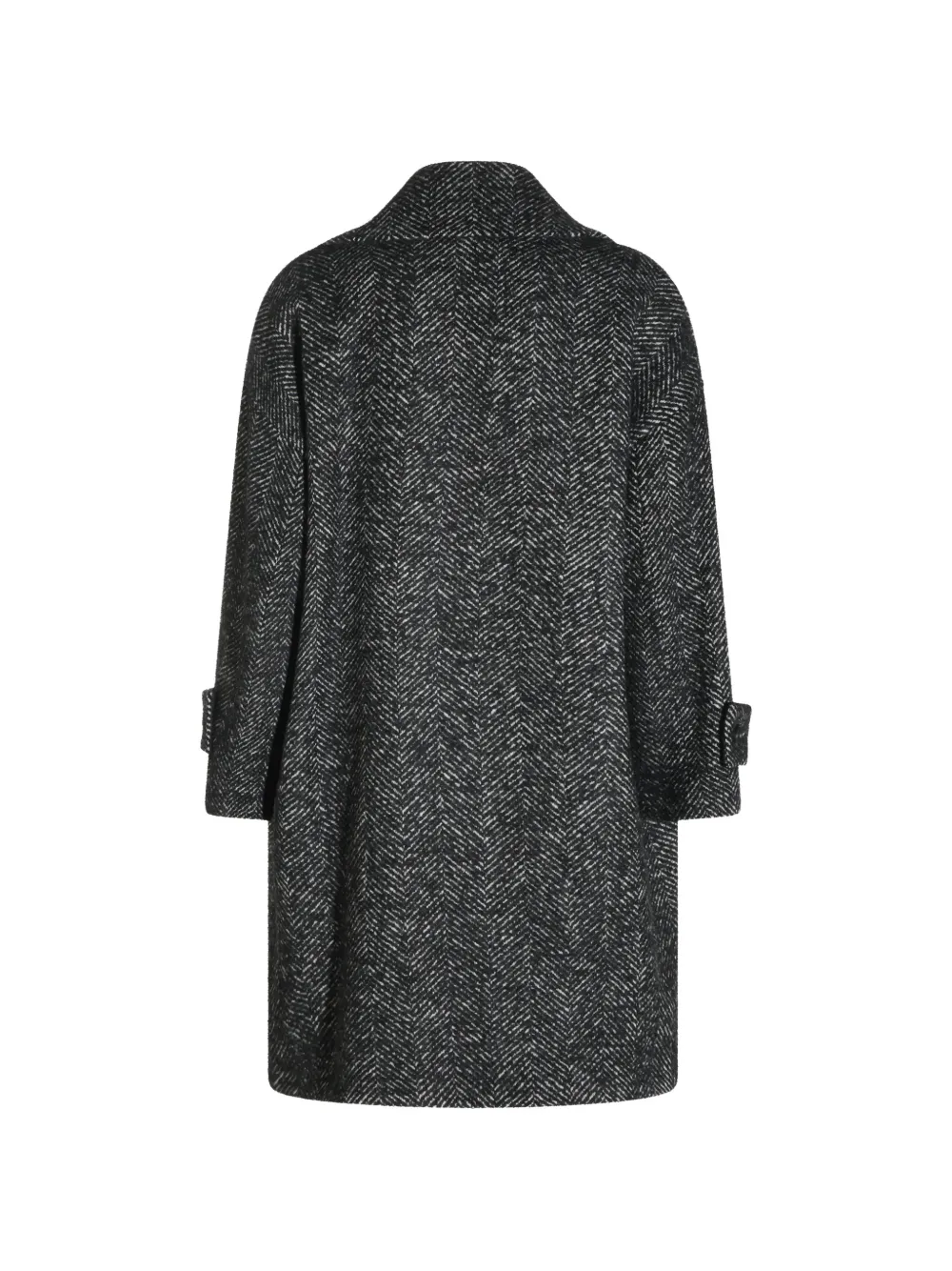 Antonelli herringbone double-breasted coat Zwart
