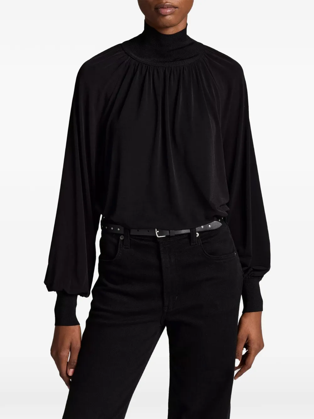 Vince gathered rib-trim sweater - Nero