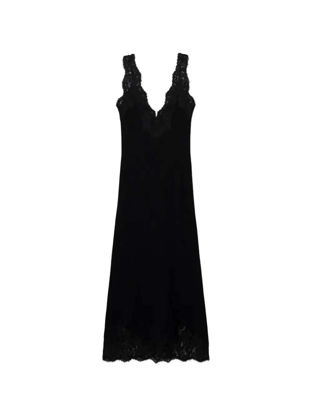 SIMKHAI lace-trim cashmere midi dress