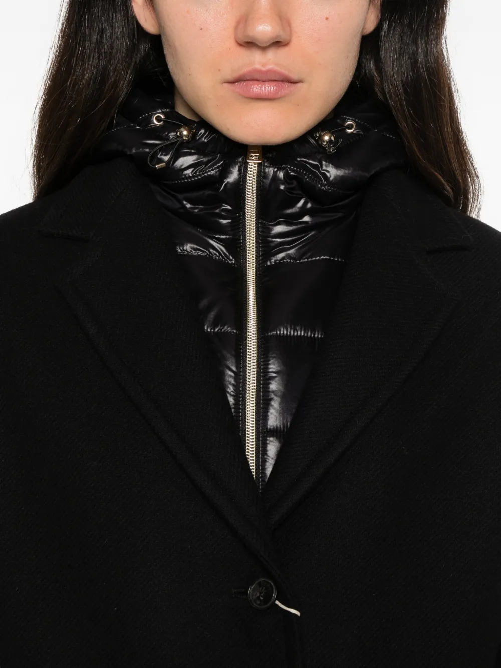 Herno hooded button-up jacket Zwart