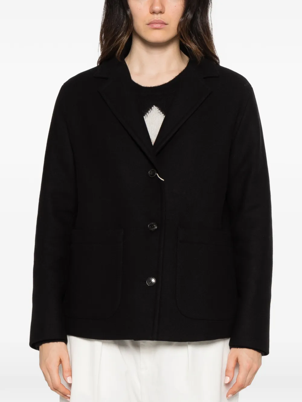 Herno hooded button-up jacket Zwart