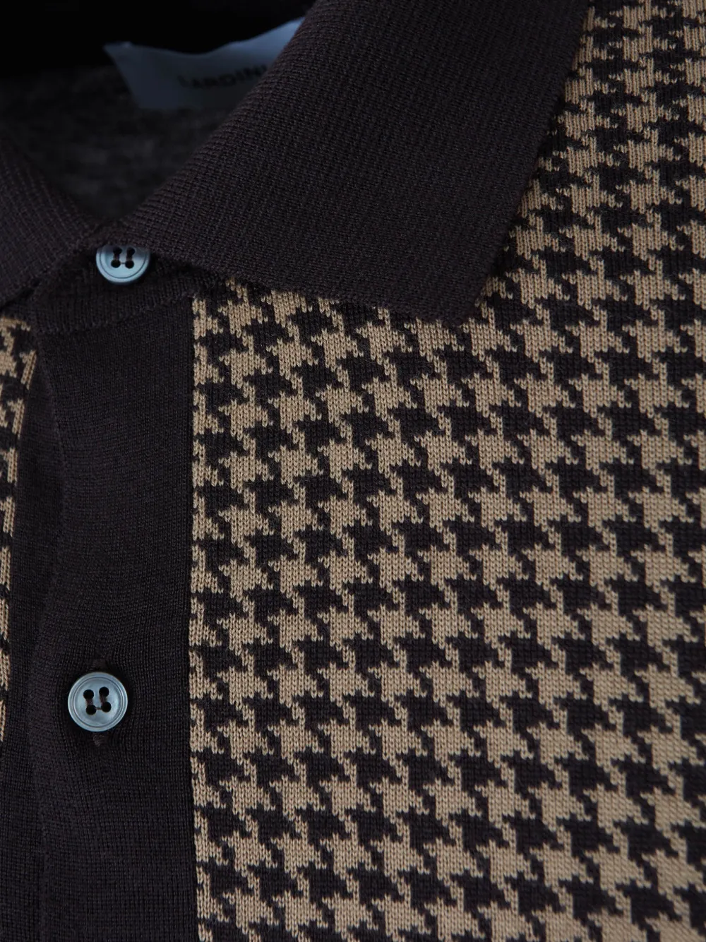 Lardini Vest met pied-de-poule print en klassieke kraag Bruin