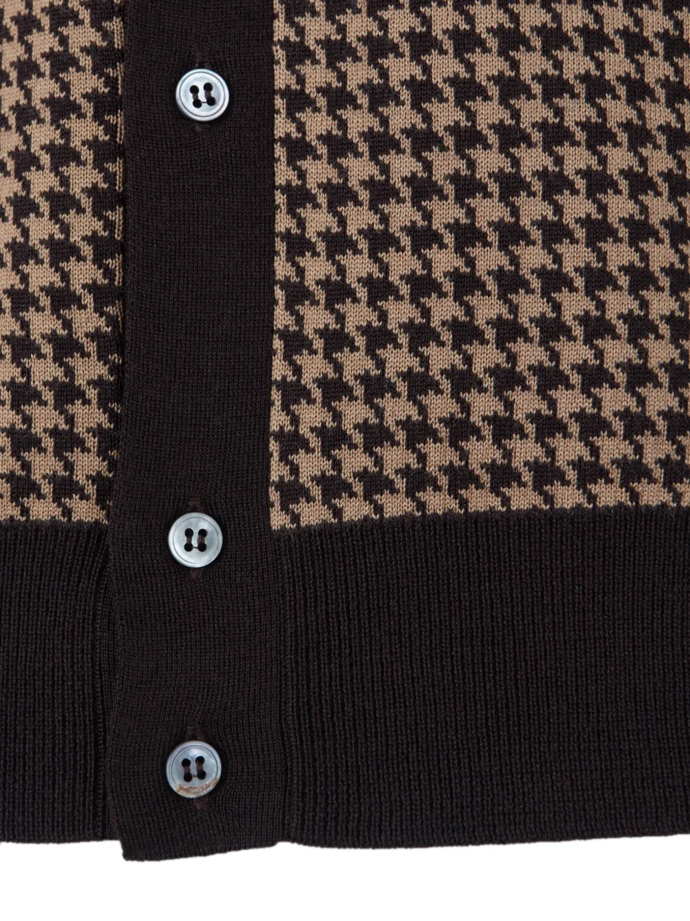 Lardini Vest met pied-de-poule print en klassieke kraag Bruin