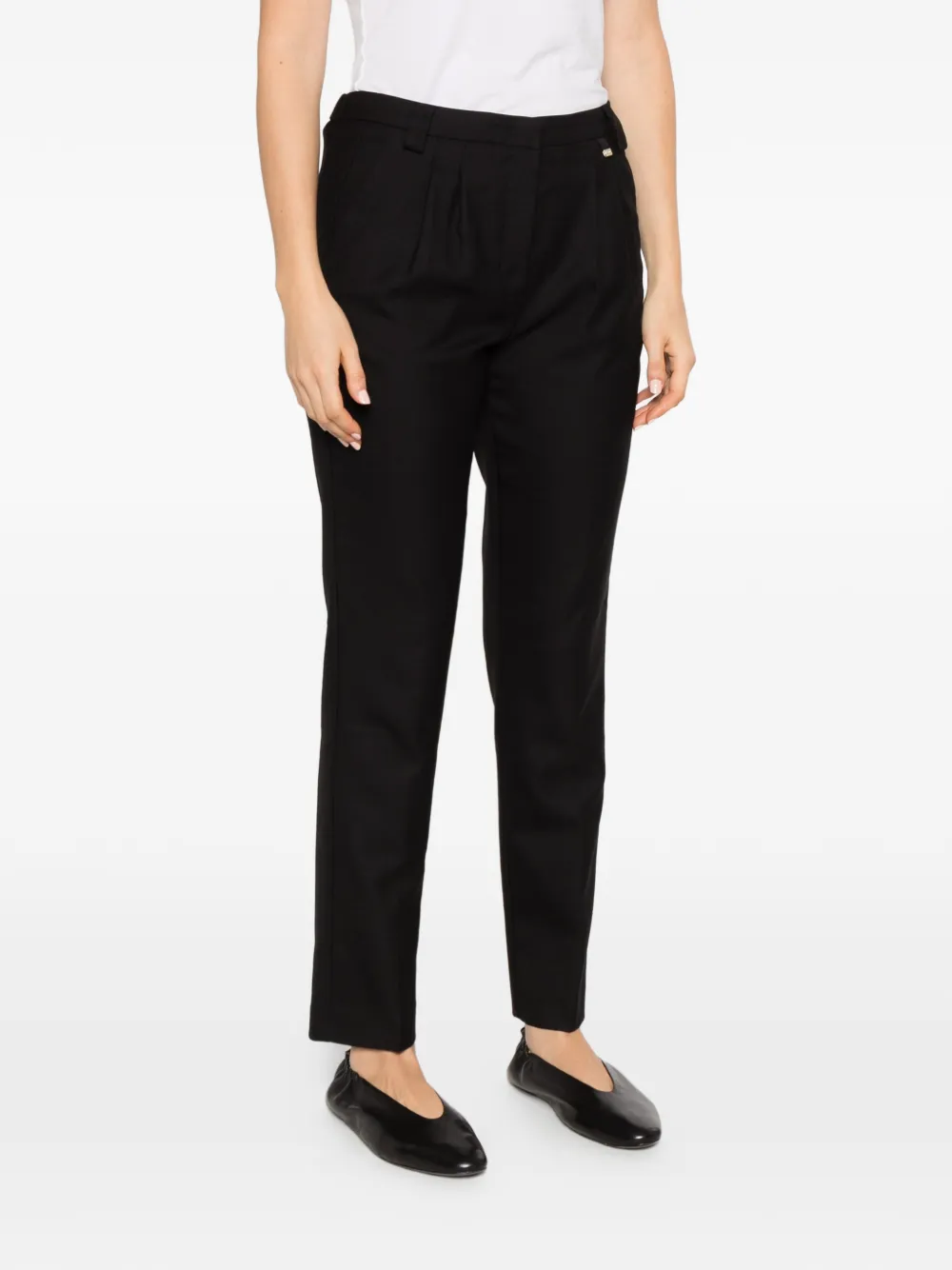 Herno pleated straight-leg trousers Zwart