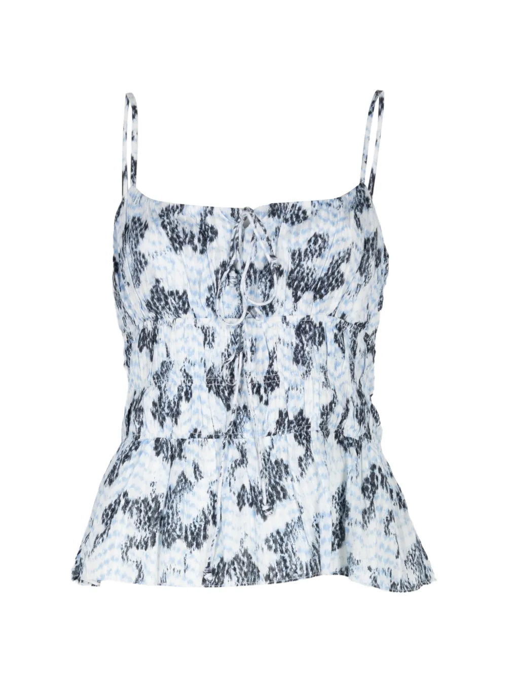 Ulla Johnson Anya abstract-print peplum top - Bianco