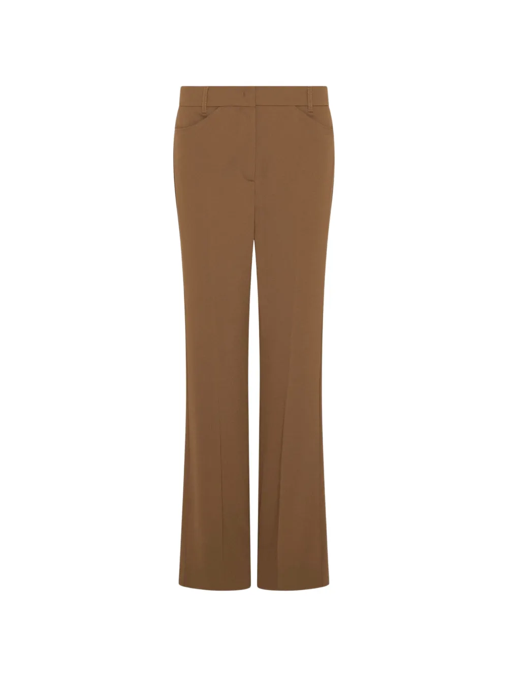 Marella MINI-FLARE CREPE ENVERS SATIN TROUSERS - Marron