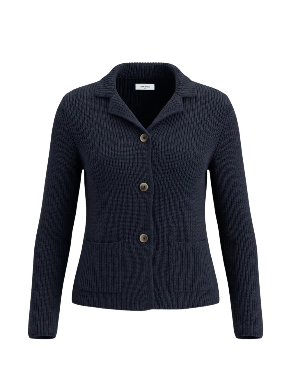 Gran Sasso pearl rib-knit cardigan