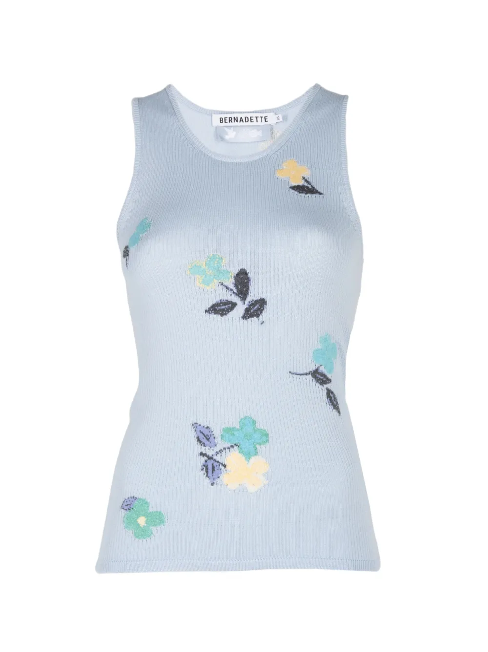 Bernadette Clementine floral-jacquard ribbed tank top in Grey