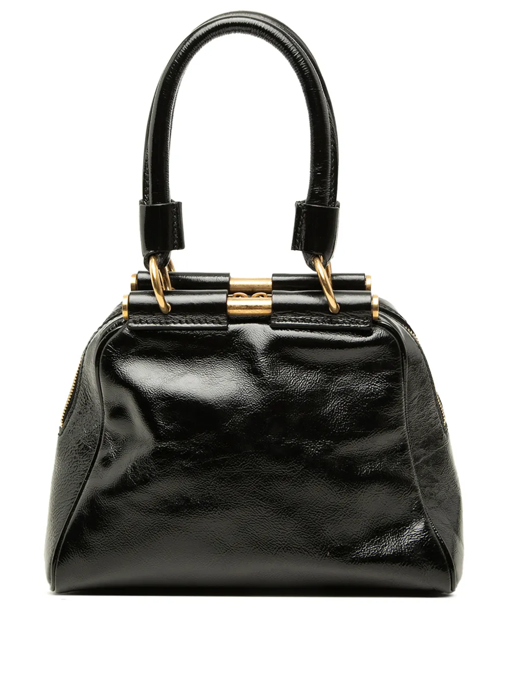 Saint Laurent Pre-Owned 2000-2012 kleine Majorelle Handtasche aus Lackleder - Schwarz
