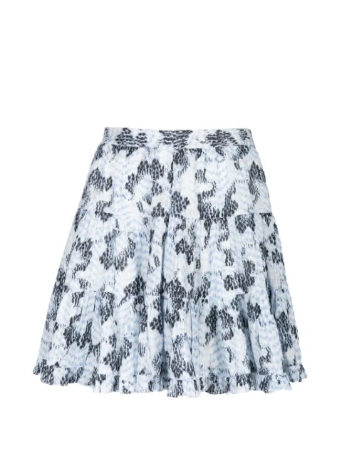 Ulla Johnson Oriane abstract-print tiered mini skirt