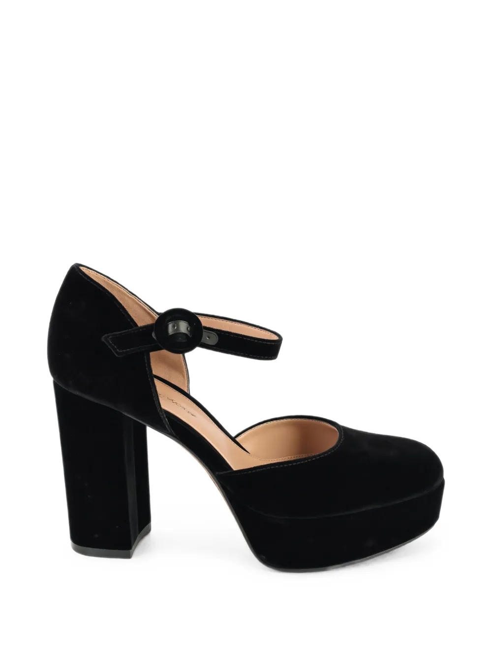 Gianvito Rossi velvet platform Mary-Jane pumps