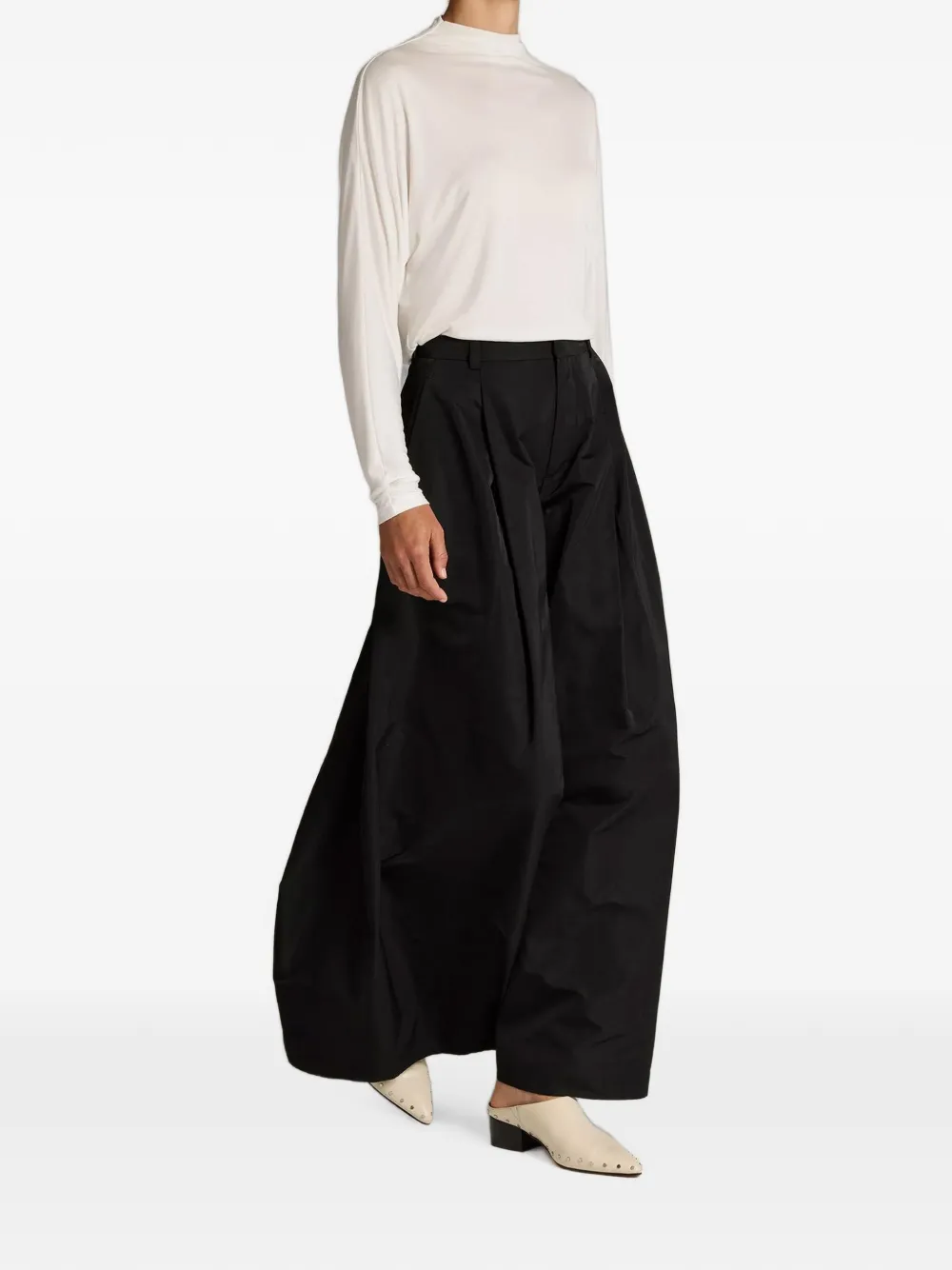 Vince pleated wide-leg trousers Zwart