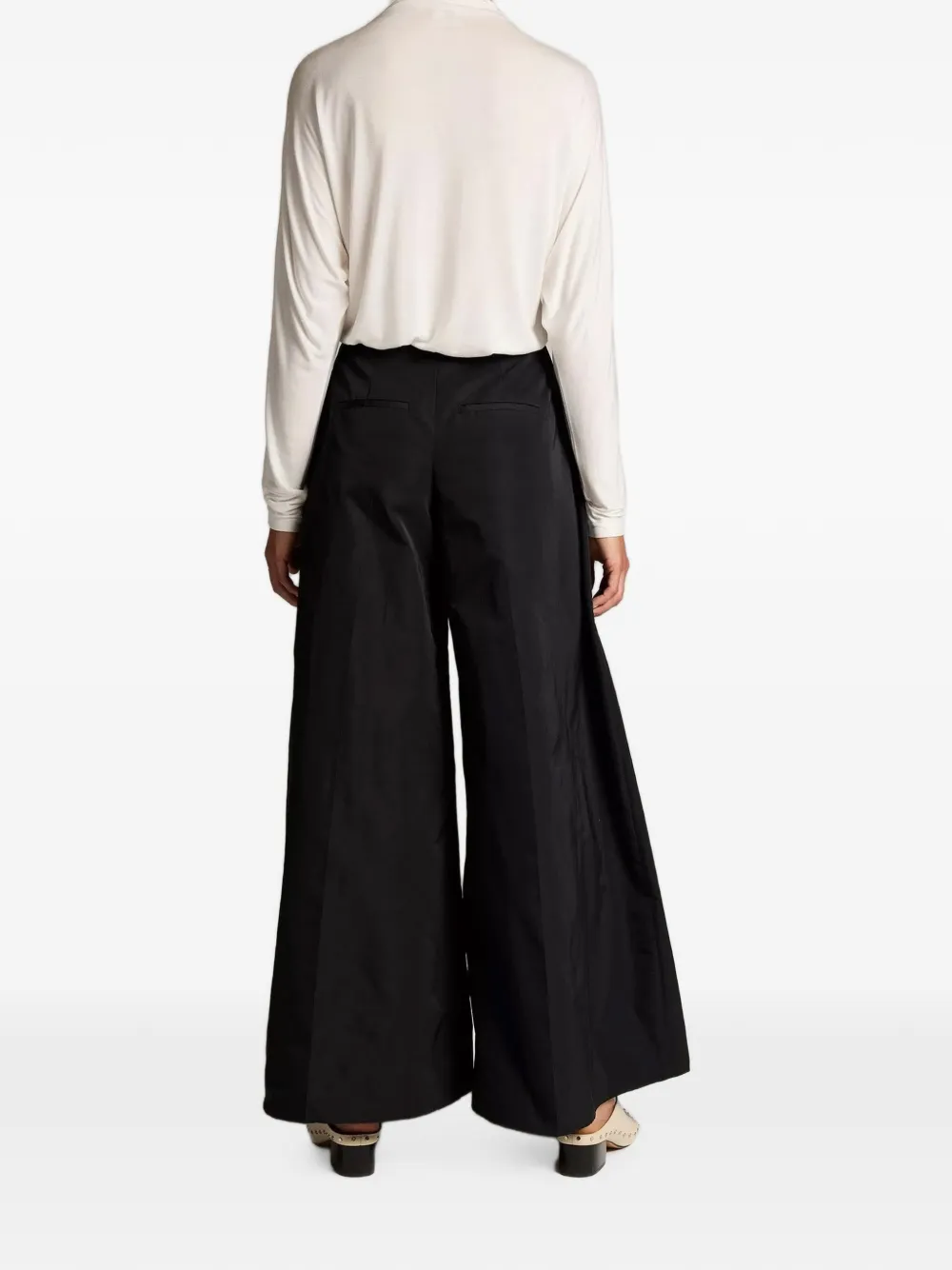 Vince pleated wide-leg trousers Zwart