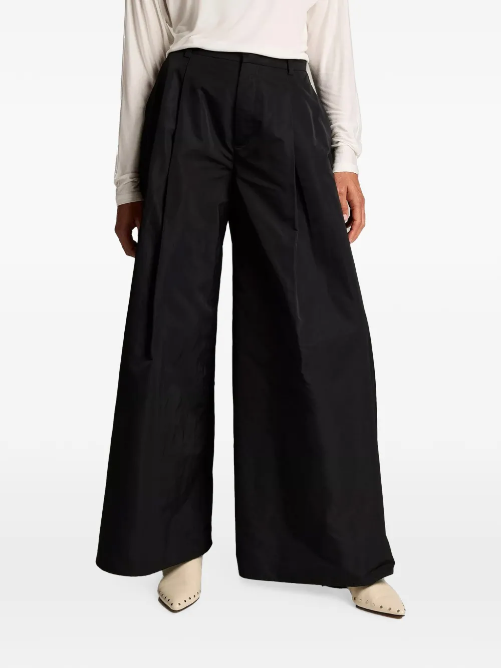 Vince pleated wide-leg trousers Zwart