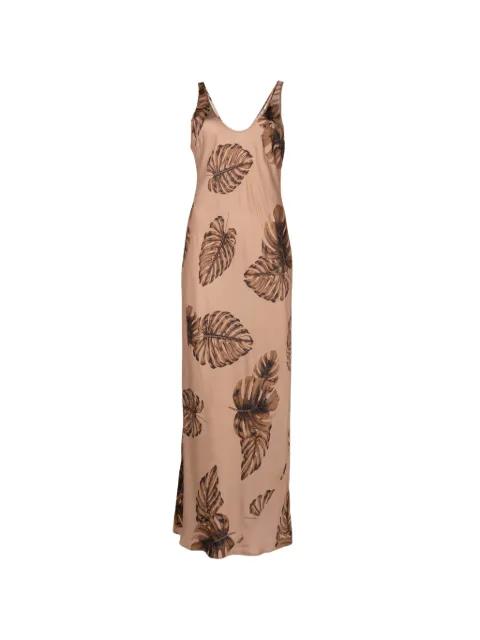 L'Agence Akiya palm-print maxi dress