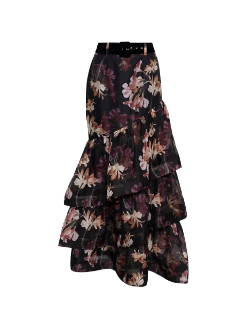 Cara Cara Priya floral-print tiered maxi skirt