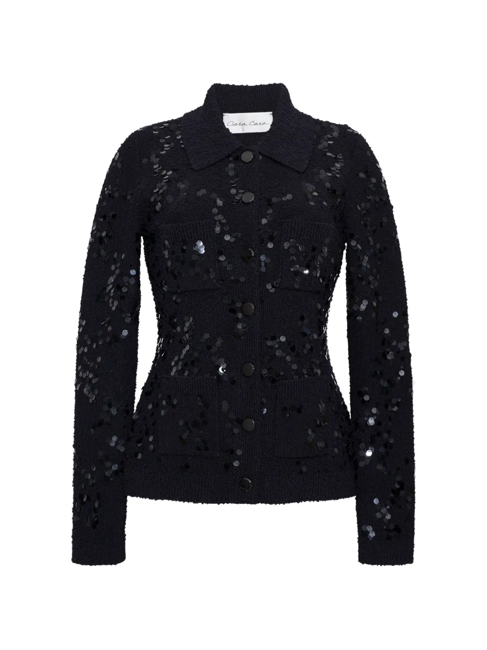 Cara Cara Adelaid Sequin-embellished Cardigan In Black