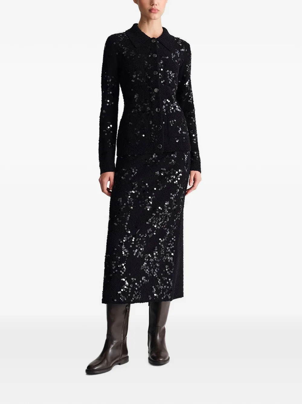 Cara Adelaid sequin-embellished cardigan Zwart