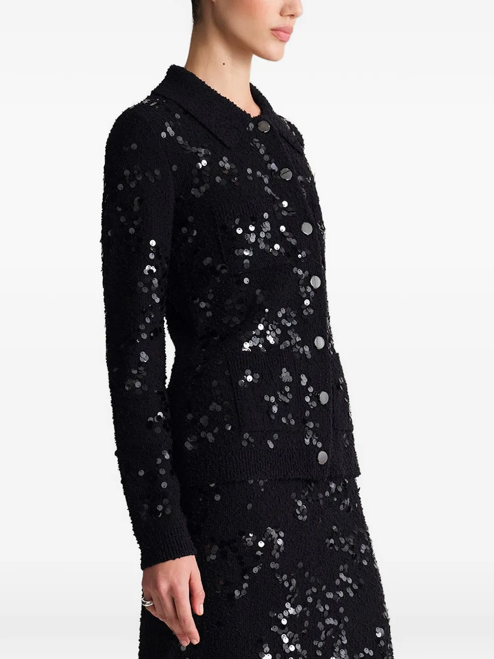 Cara Adelaid sequin-embellished cardigan Zwart
