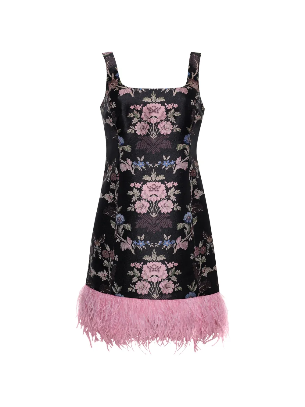 Cara Cara Elena feather-trim mini dress