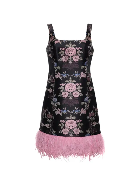Cara Cara Elena feather-trim mini dress