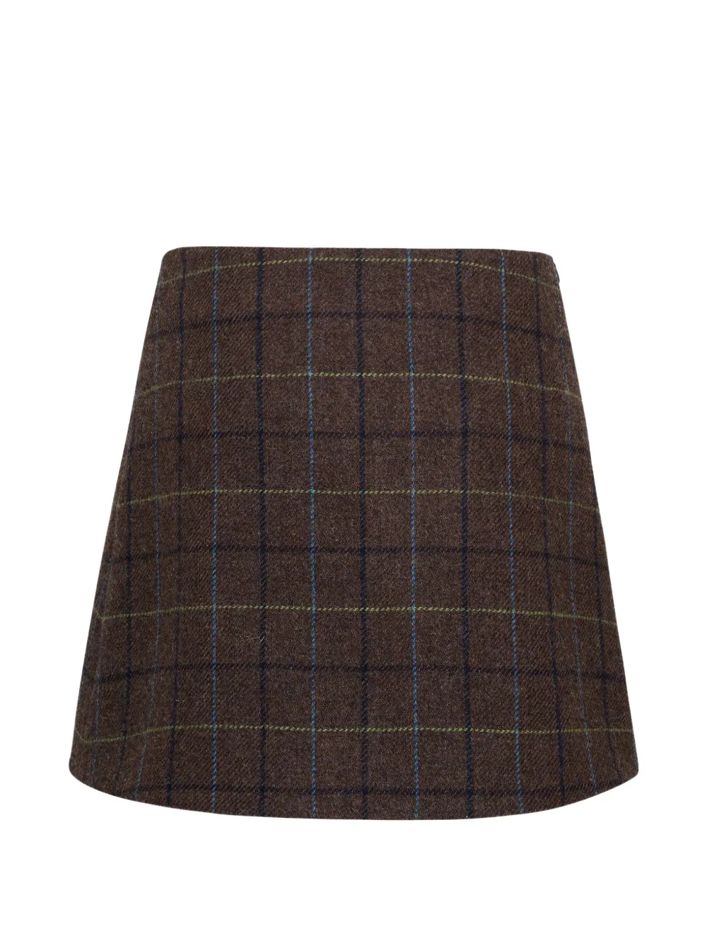 Cara Kate plaid horsebit-detail mini skirt Bruin