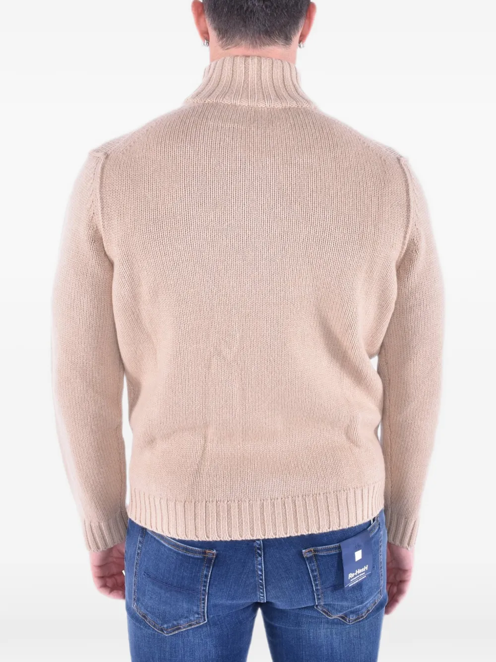 Kangra Vest van merinowol met rits Beige
