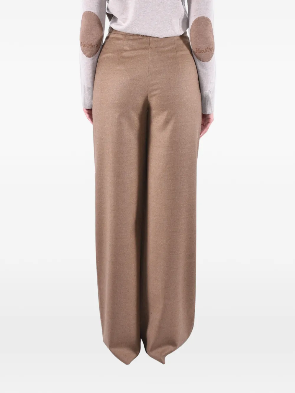 Max Mara drawstring-waist flannel trousers Bruin