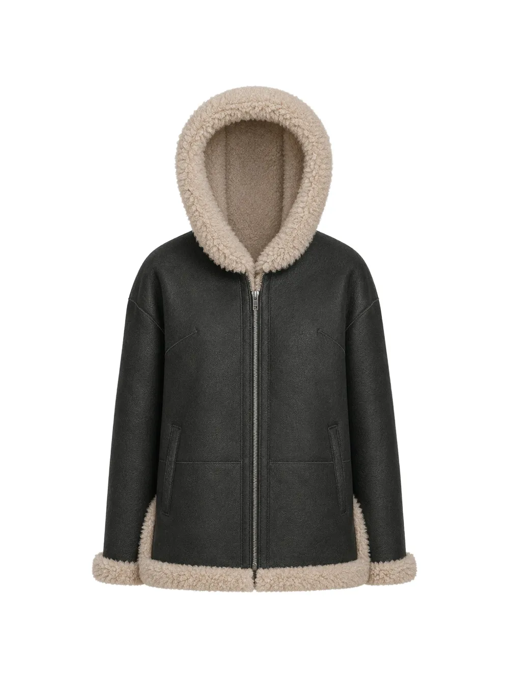 La-Rose Bomber in shearling reversibile - Nero