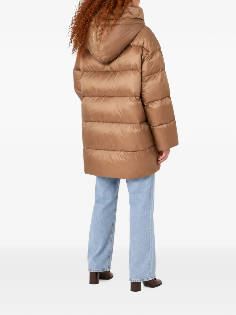 Max Mara quilted hooded coat Bruin