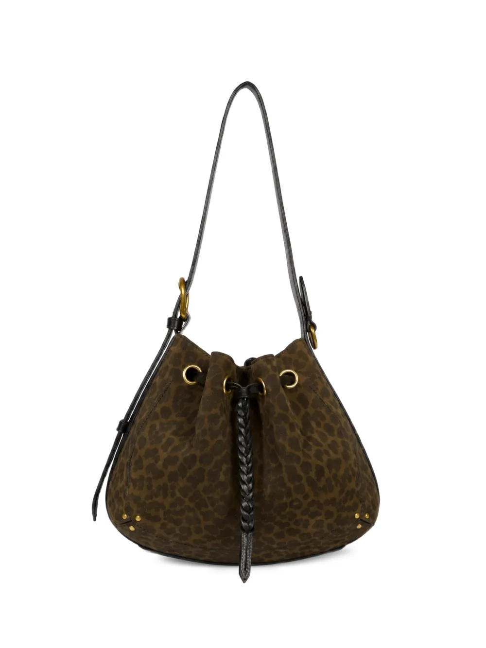 Jérôme Dreyfuss Andy Schultertasche mit Leopardenprint - Braun