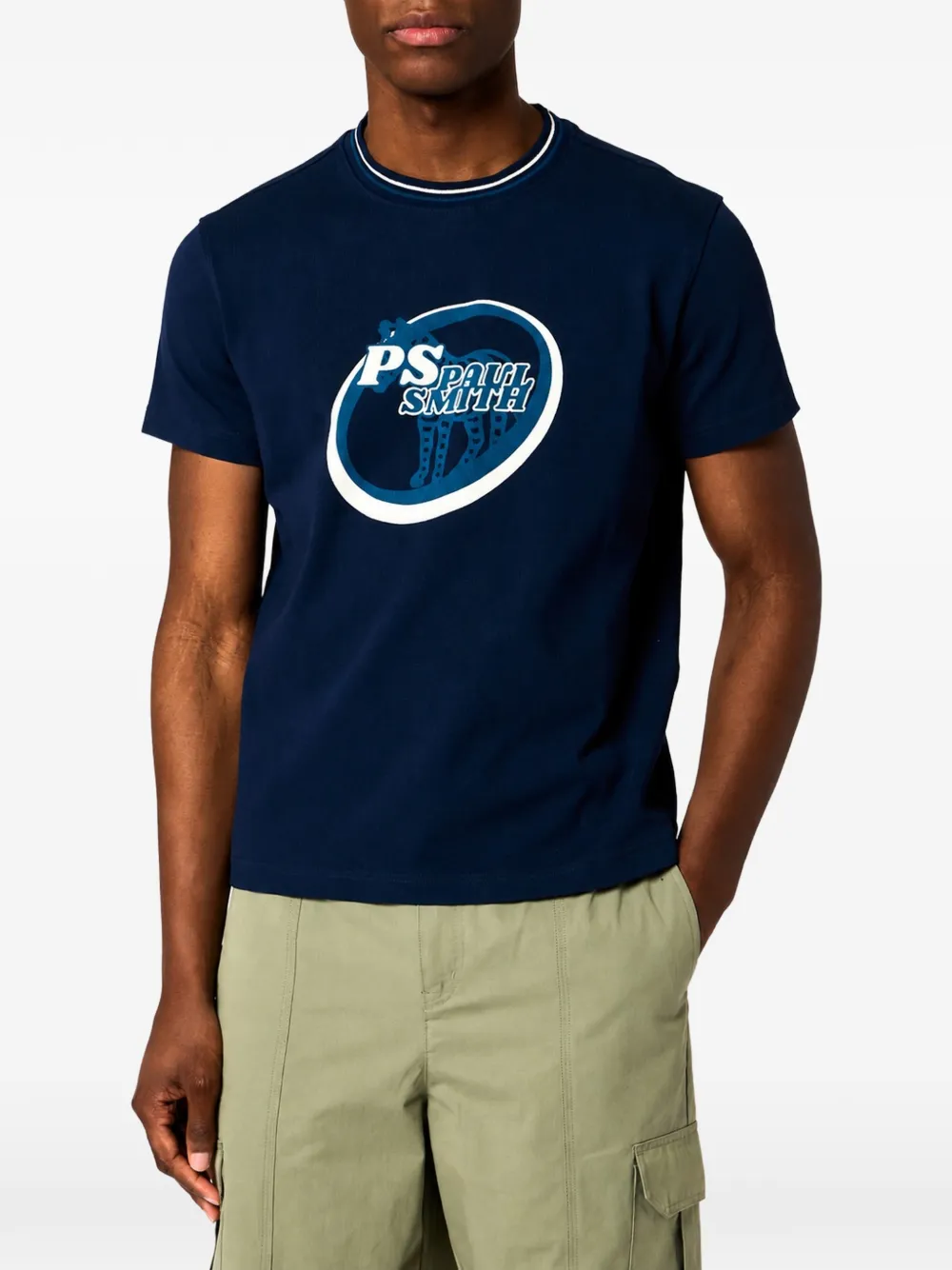 Paul Smith T-shirt logo zebra ringer Blauw