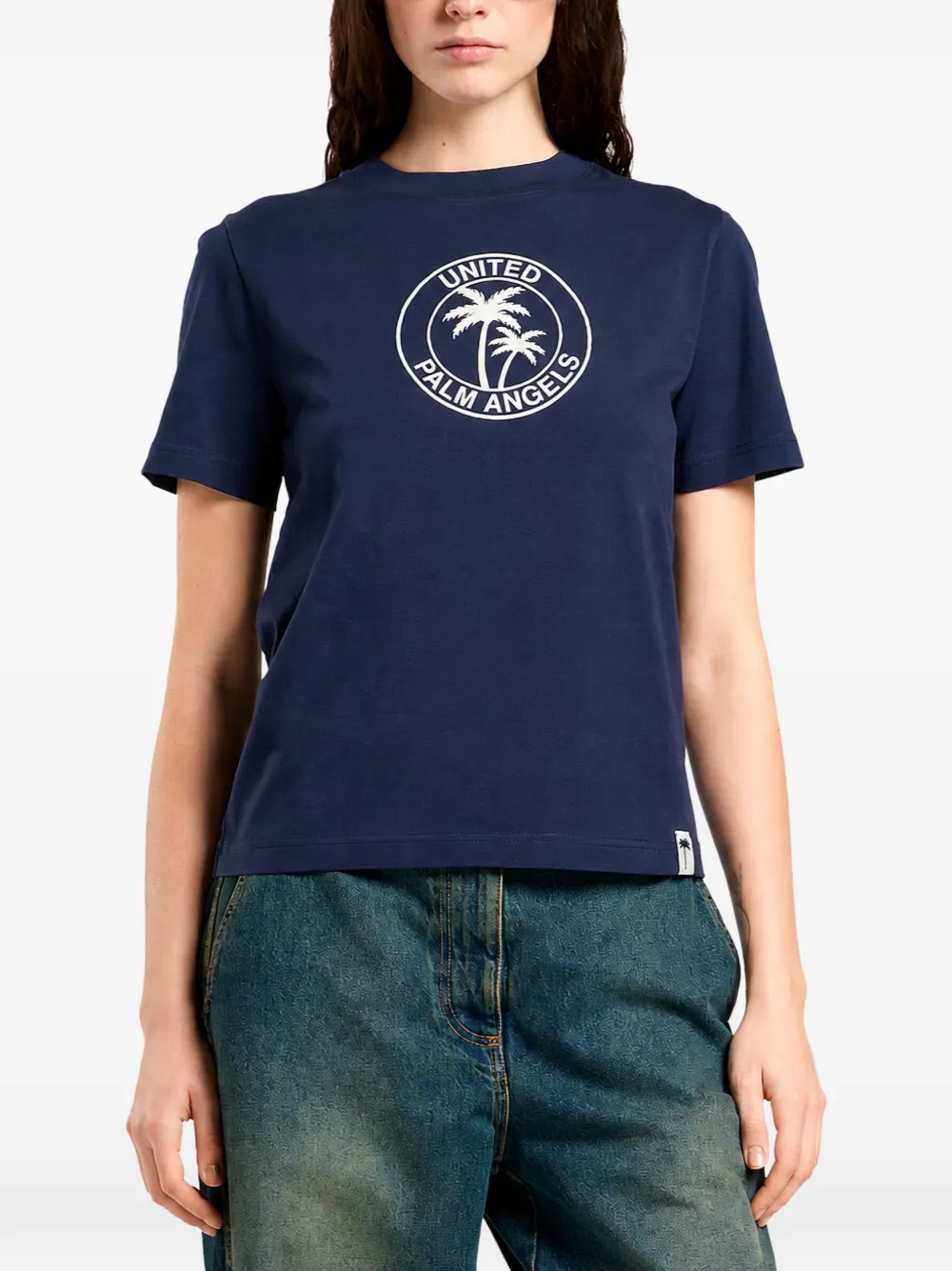 Palm Angels logo-print T-shirt Blauw