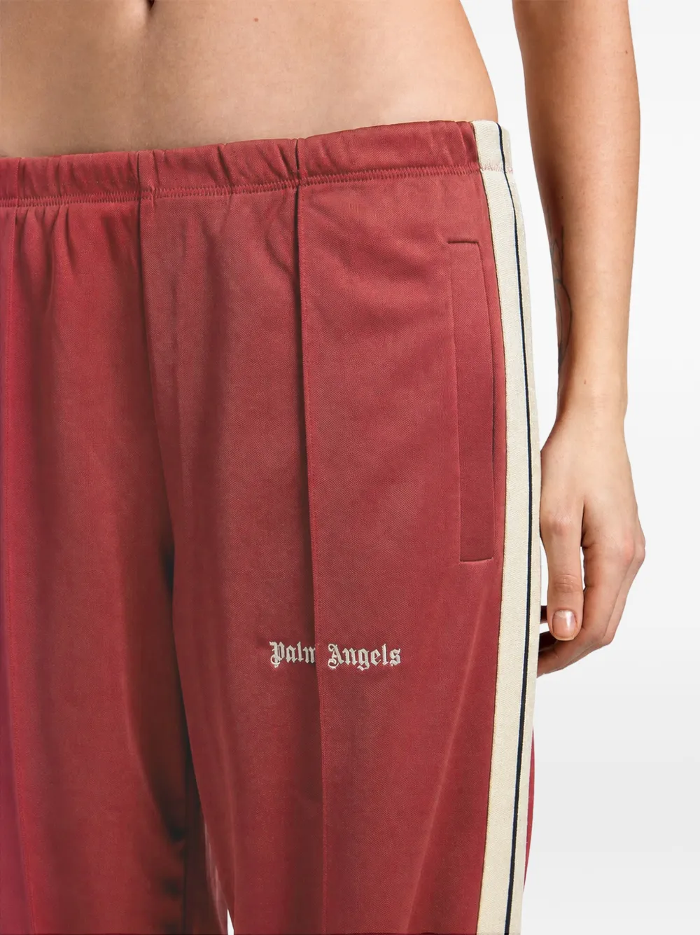 Palm Angels logo-print side-stripe track pants Rood