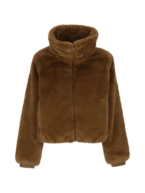 Save The Duck faux-fur funnel-neck cropped jacket