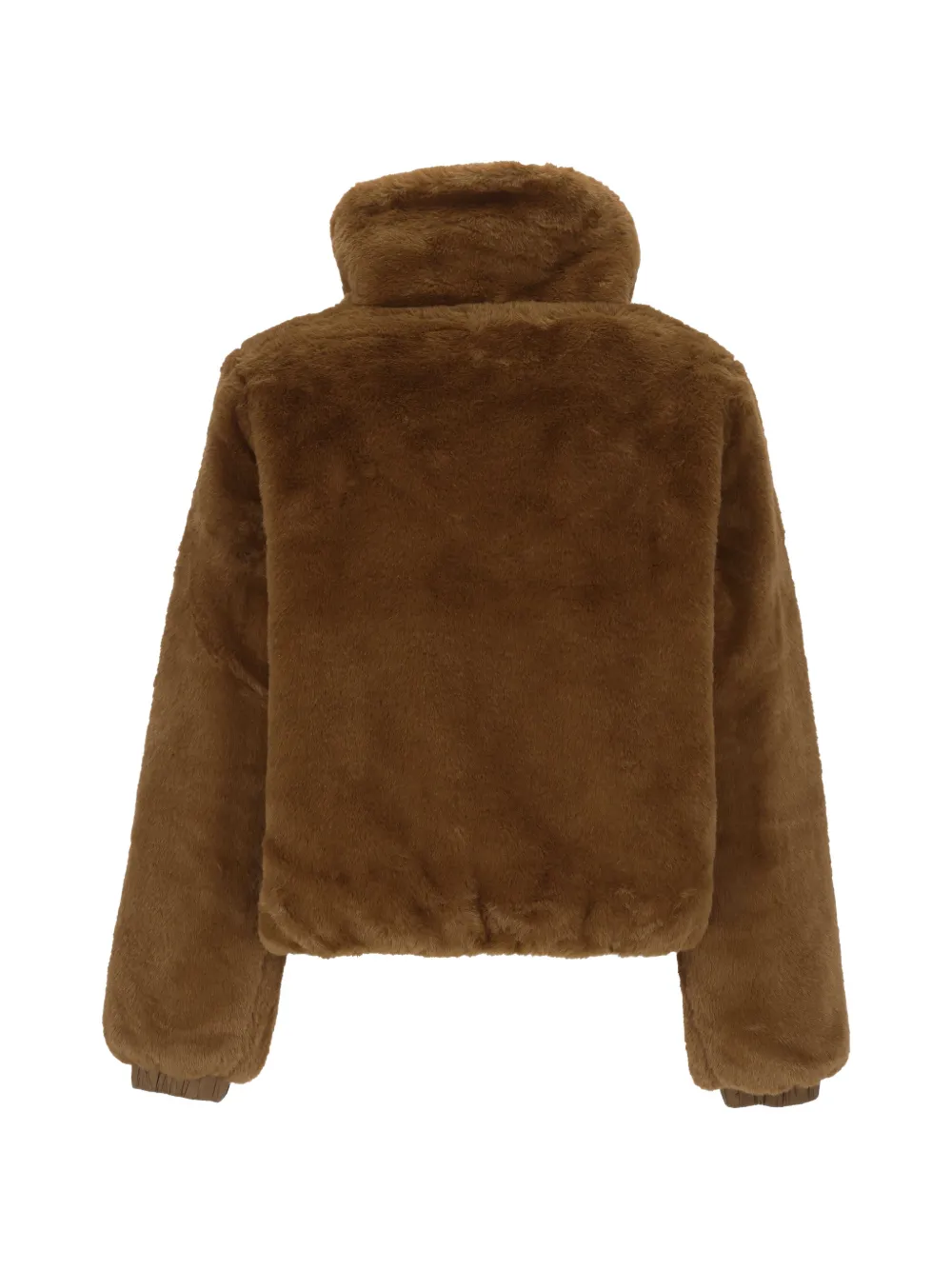 Save The Duck Cropped jack van imitatiebont met trechterhals Bruin