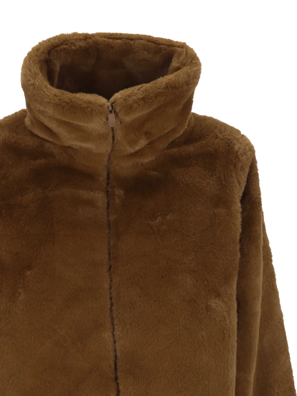 Save The Duck Cropped jack van imitatiebont met trechterhals Bruin