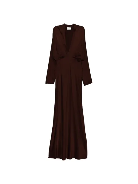 Forte Forte satin-finish V-neck maxi dress