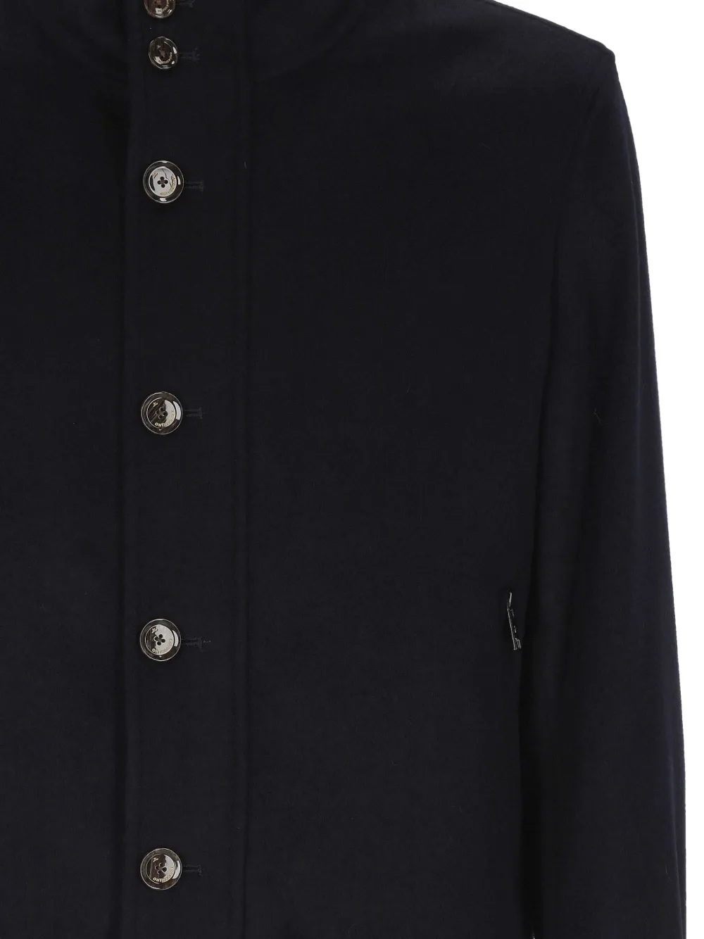 ON THE BUND Button-up bomberjack Blauw