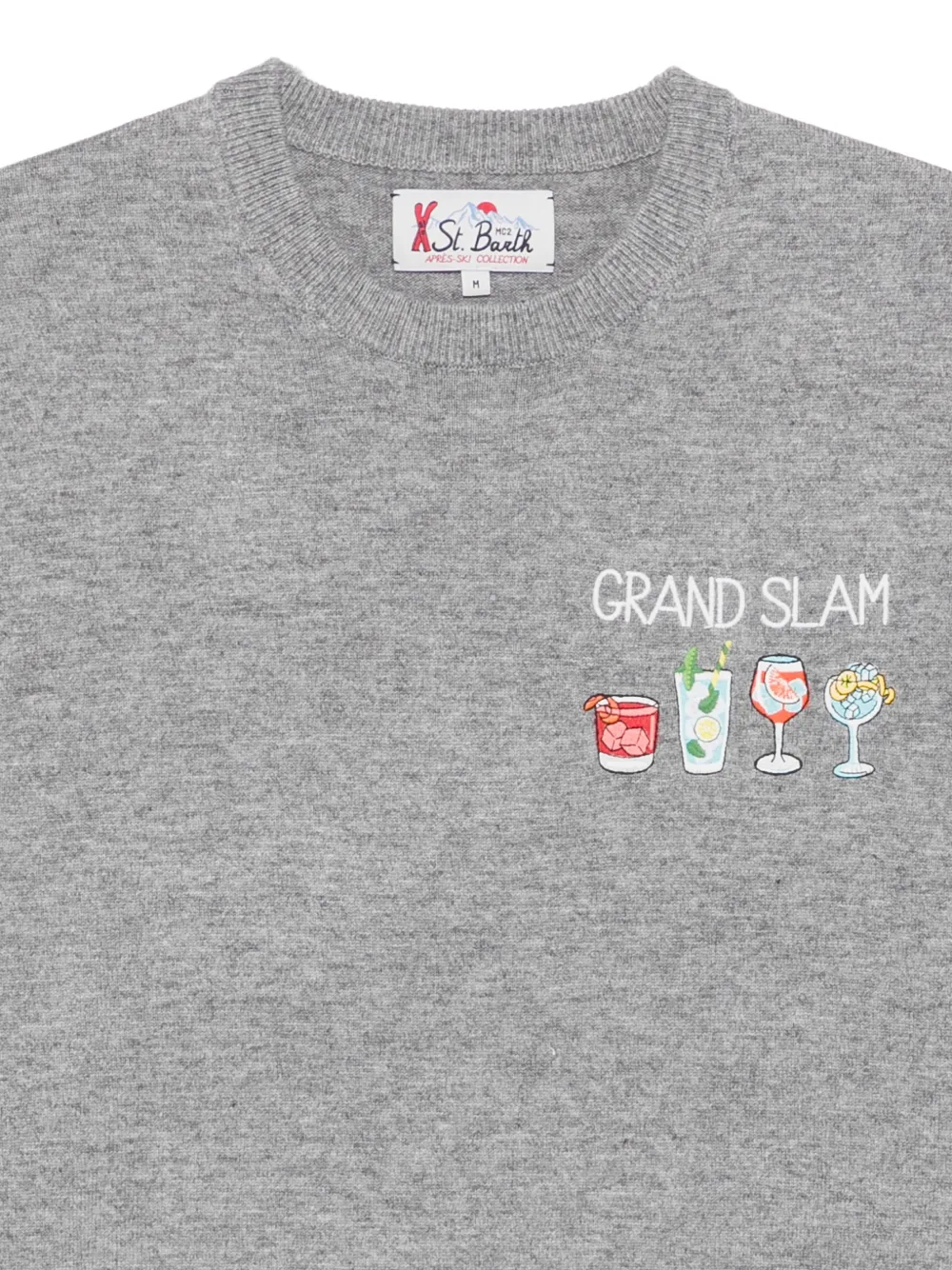 MC2 Saint Barth Heron embroidered crew-neck sweater Grijs