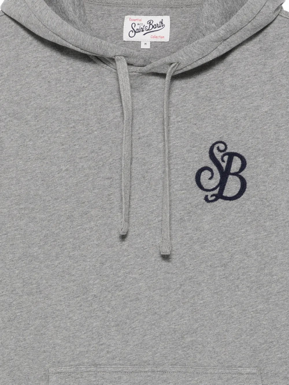 MC2 Saint Barth Tribeca logo-embroidered drawstring hoodie Grijs