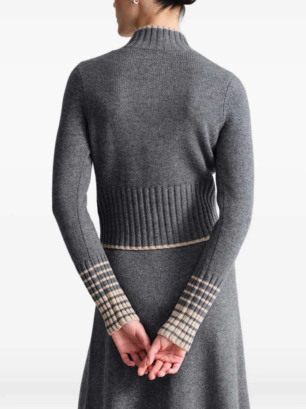 Cara Bowery ribbed-knit cardigan Grijs