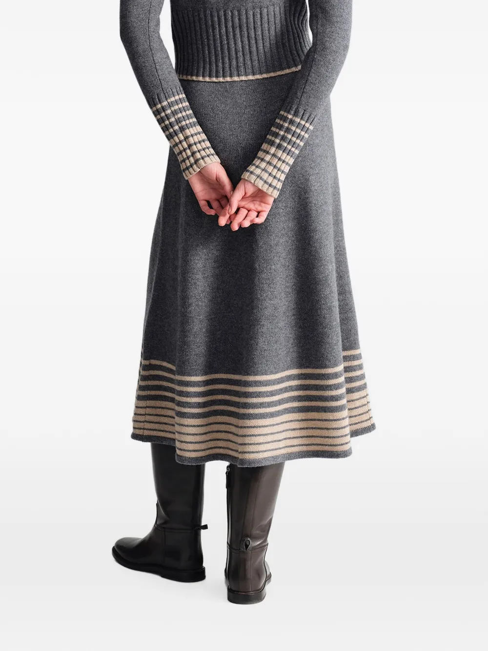 Cara Camden button-front midi skirt Grijs
